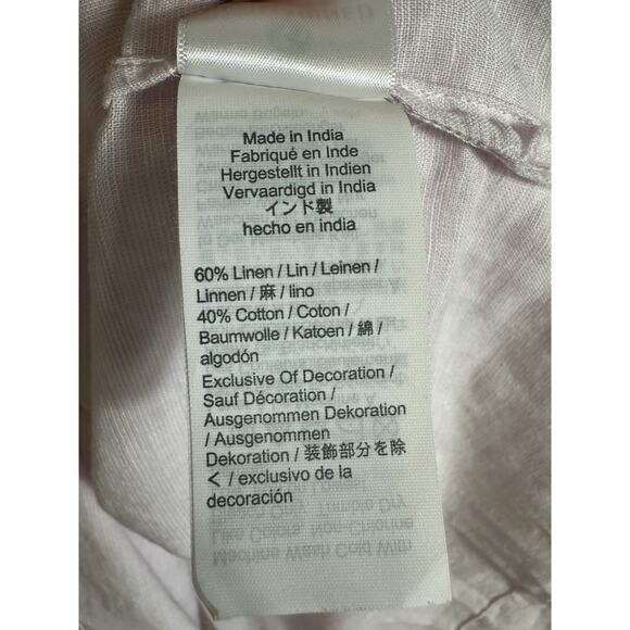 J. Crew Beachwear Large Pink Linen Blend Cover Up Tunic Coastal Beach Pockets - Picture 13 of 14